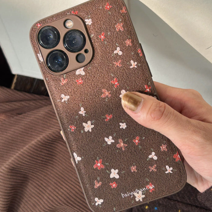 brown flower iPhone case