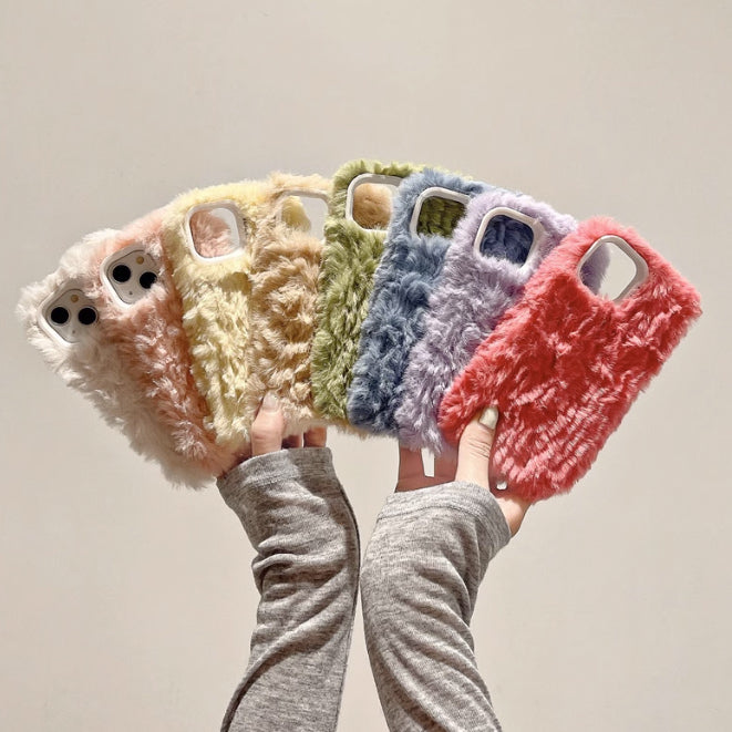 4color poodle fur iPhone case