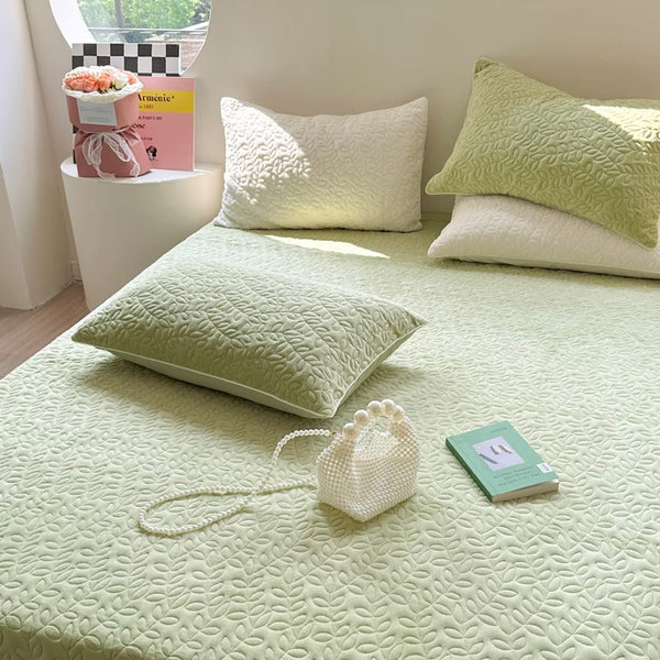 6color leaf velvet mattress sheets & pillow sheets