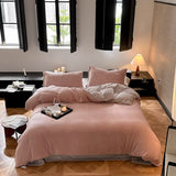 12color two tone velvet quilt cover & pillow sheets