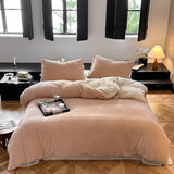12color two tone velvet quilt cover & pillow sheets