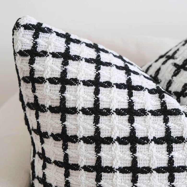 4design monotone check cushion