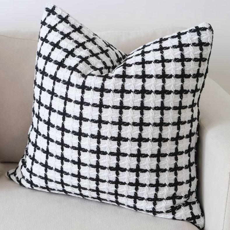 4design monotone check cushion