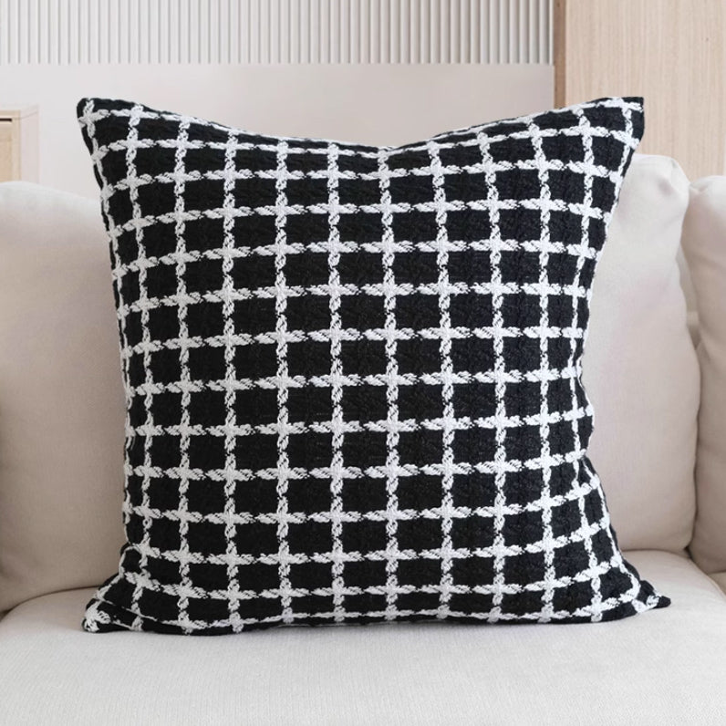 4design monotone check cushion