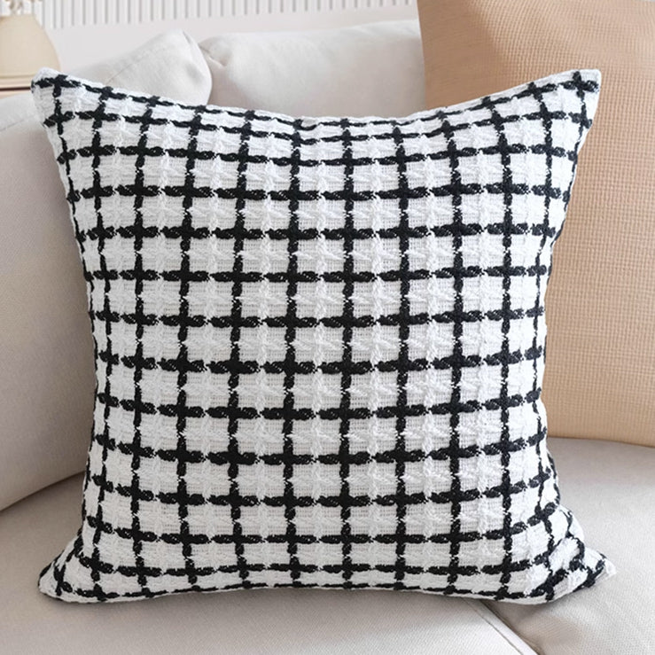 4design monotone check cushion