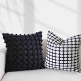 4design monotone check cushion