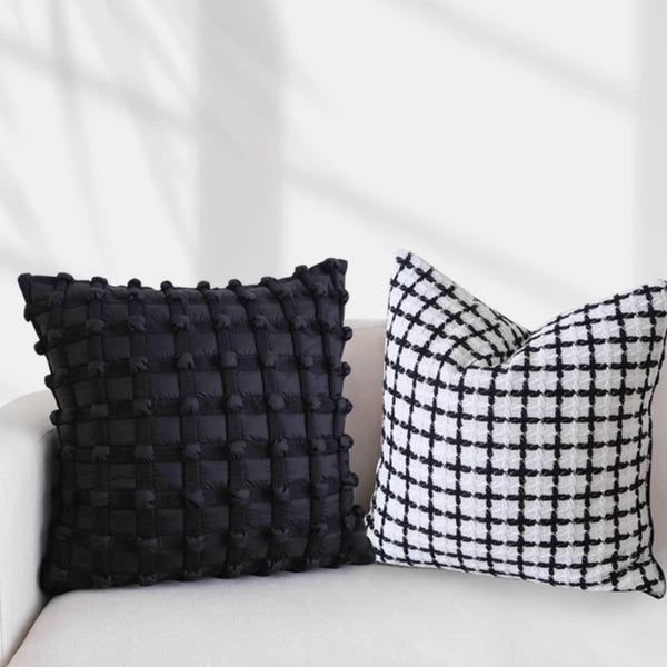 4design monotone check cushion