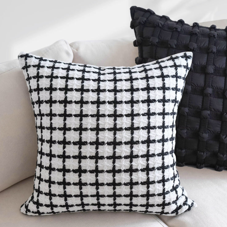 4design monotone check cushion