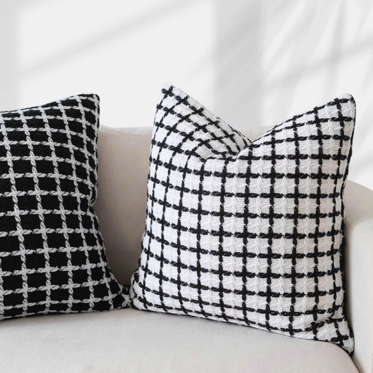 4design monotone check cushion