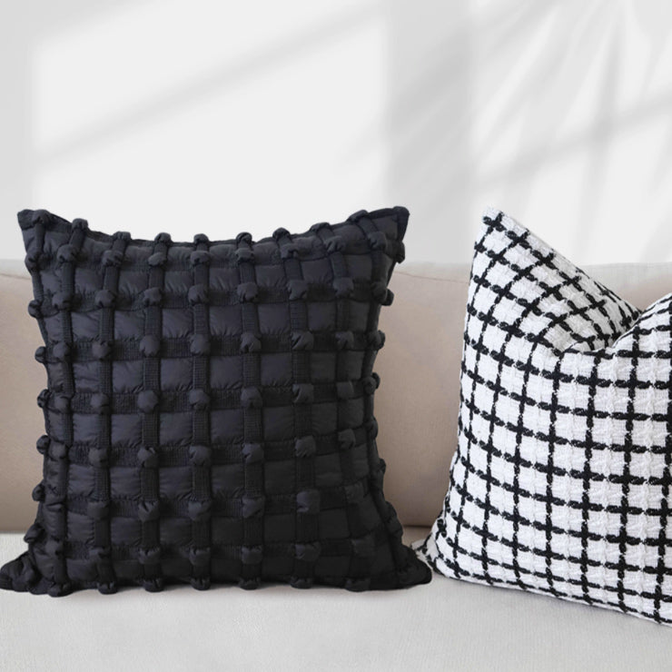 4design monotone check cushion