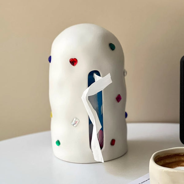 2color colorful stone tissue case