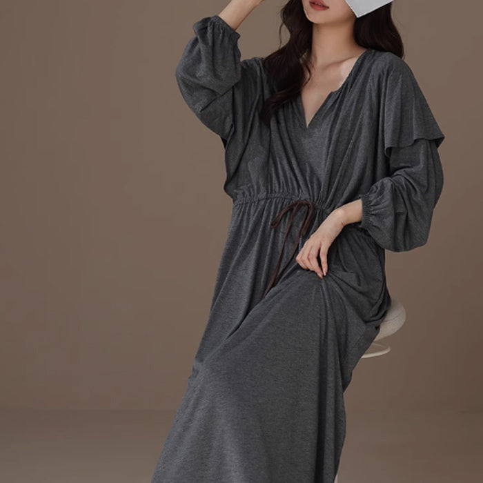 2color flare sleeve one piece