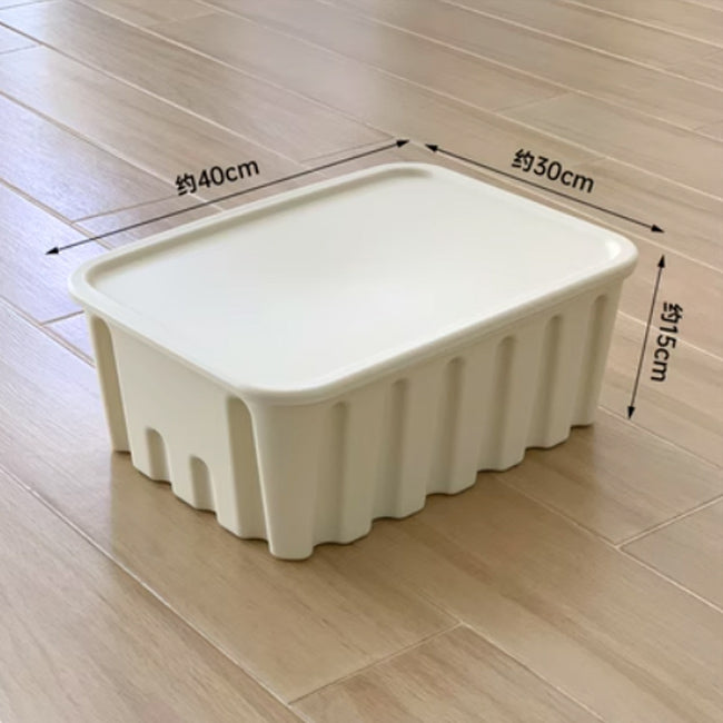 2size simple cream storage box