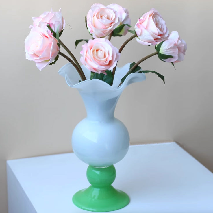 2color retro art glass vase
