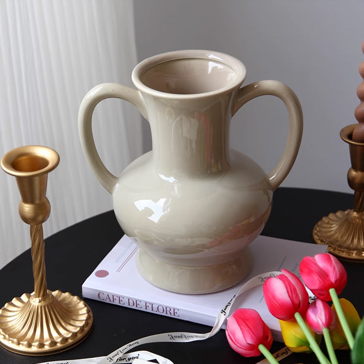 2color handle water bottle vase