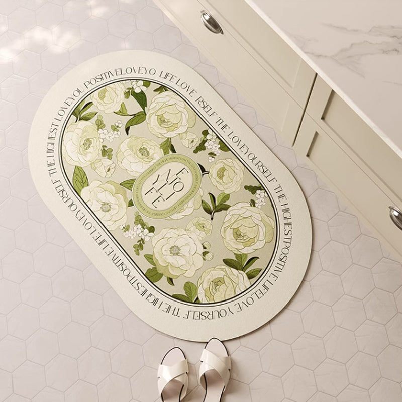 refresh green flower bath mat
