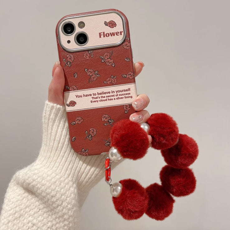 2color flower leather iPhone case