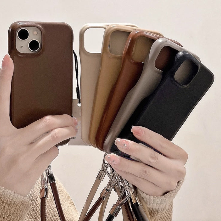 6color strap leather iPhone case