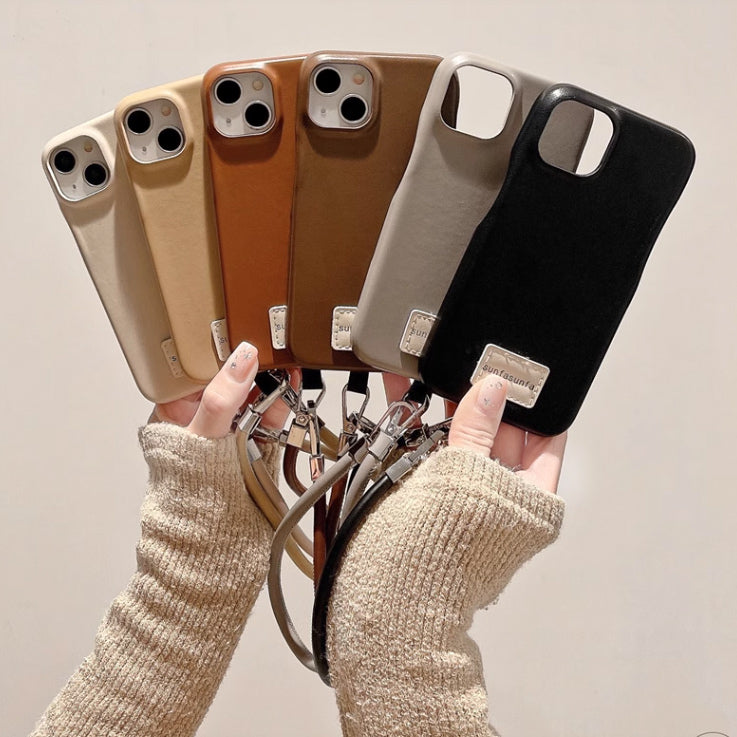 6color strap leather iPhone case