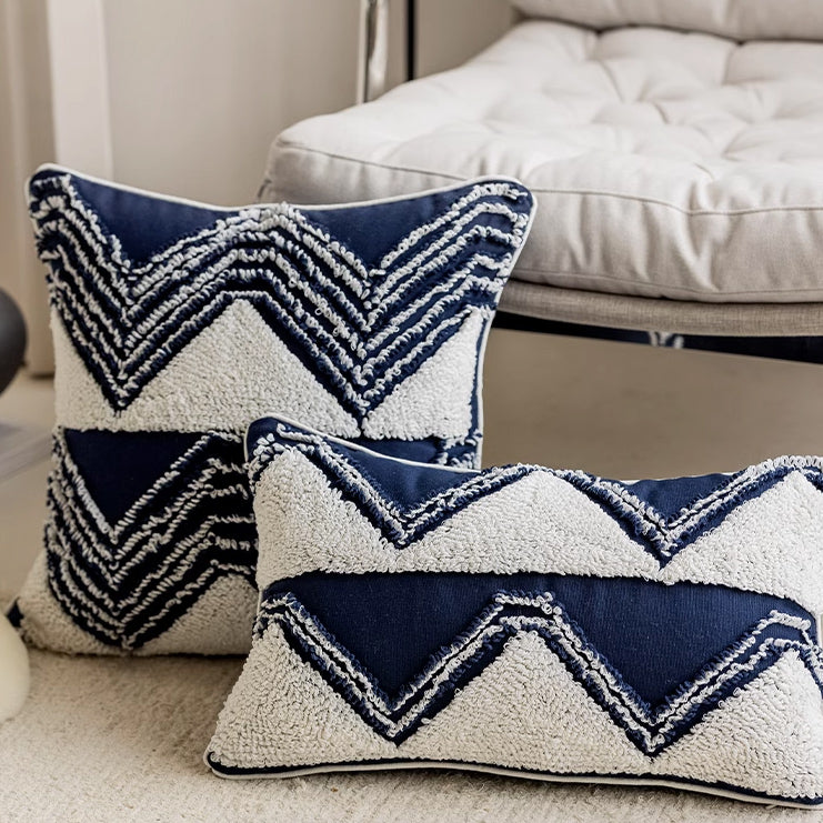 2design navy geometry cushion