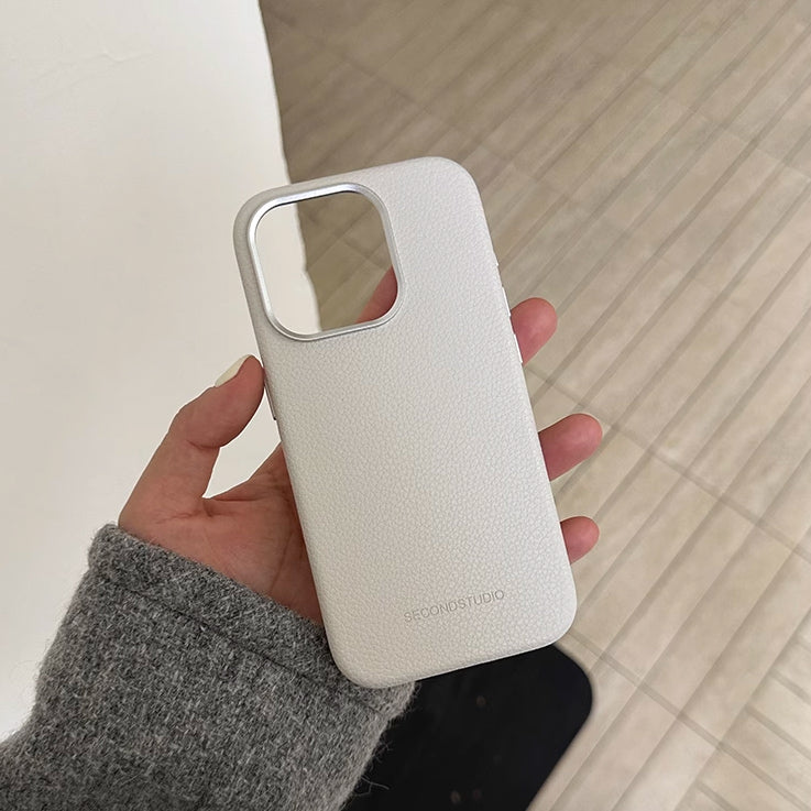 2color simple leather iPhone case