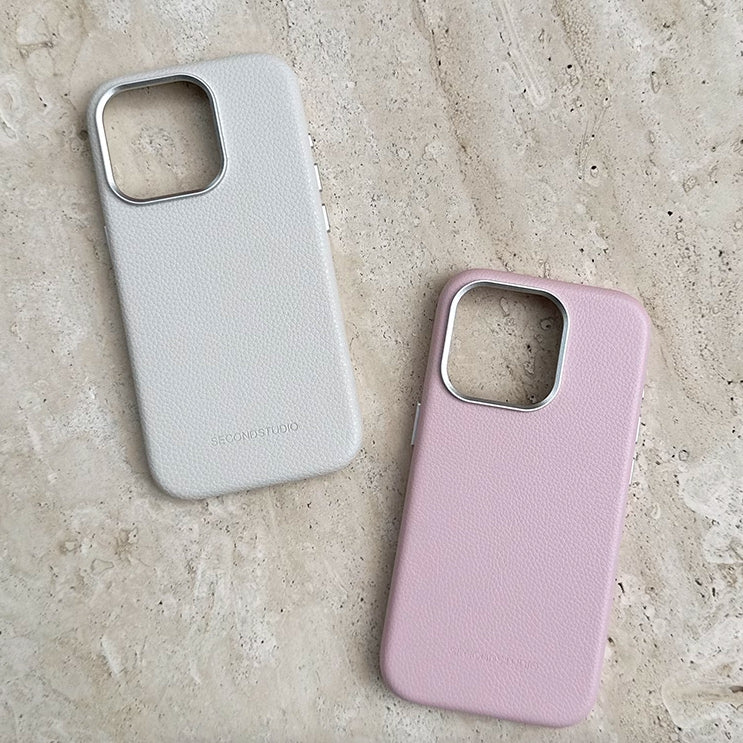 2color simple leather iPhone case