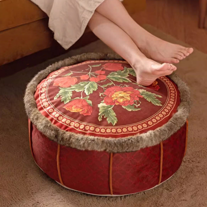luxury red flower stool