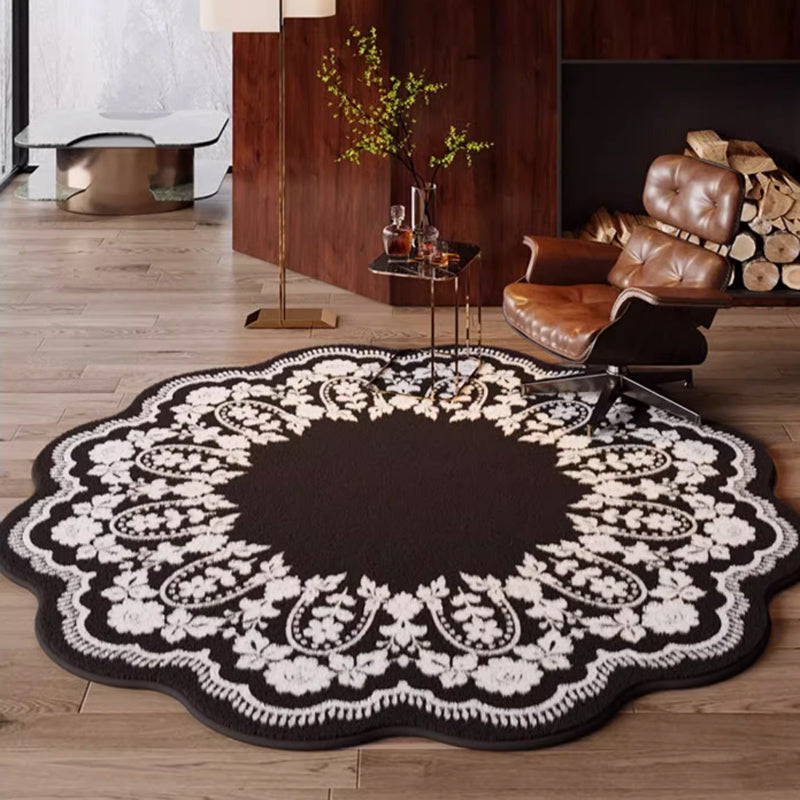 2color round flower carpet