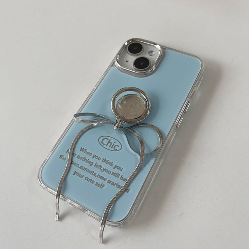 2color metal ribbon ring iPhone case