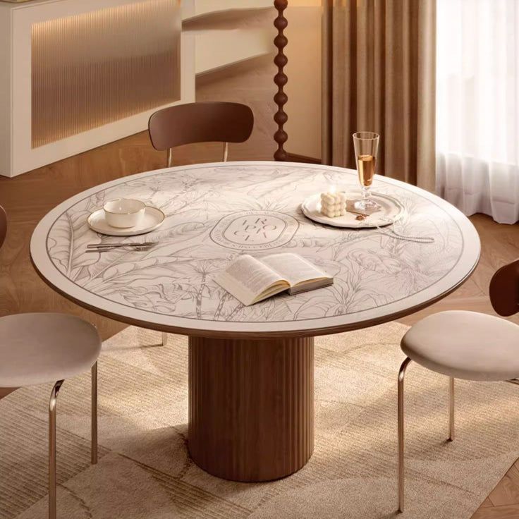 pale botanical round table mat