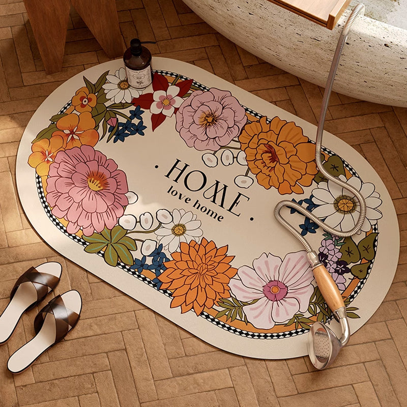 2design colorful flower bath mat