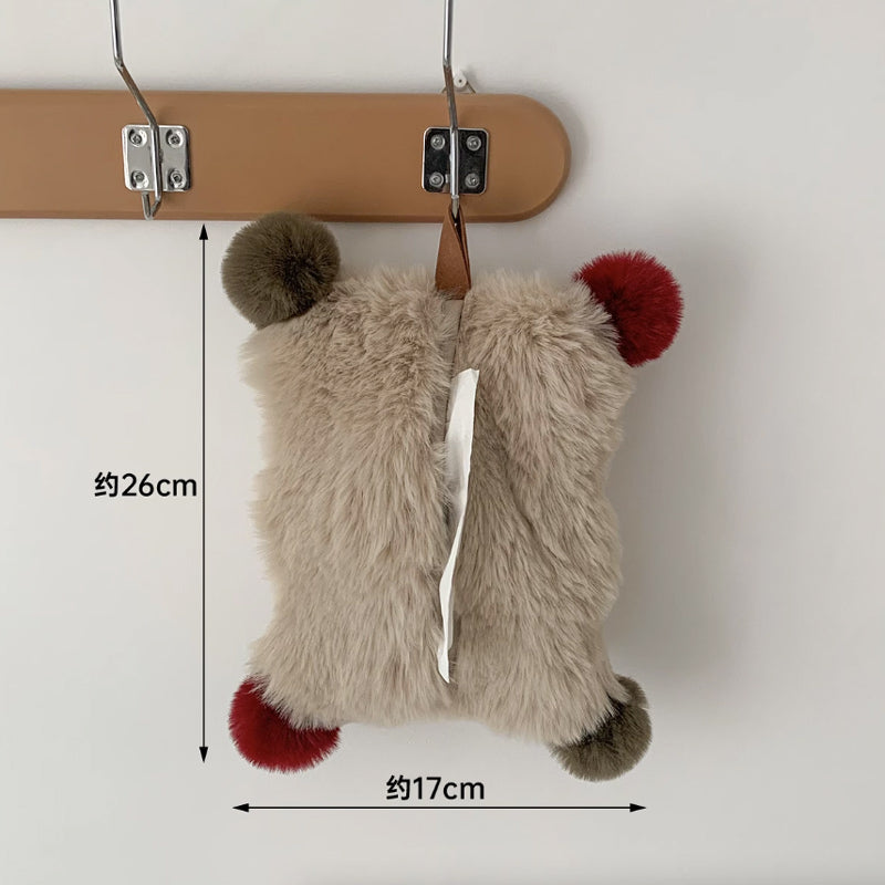 2color hanging fur tissue case