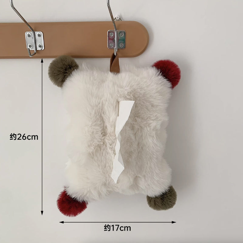 2color hanging fur tissue case