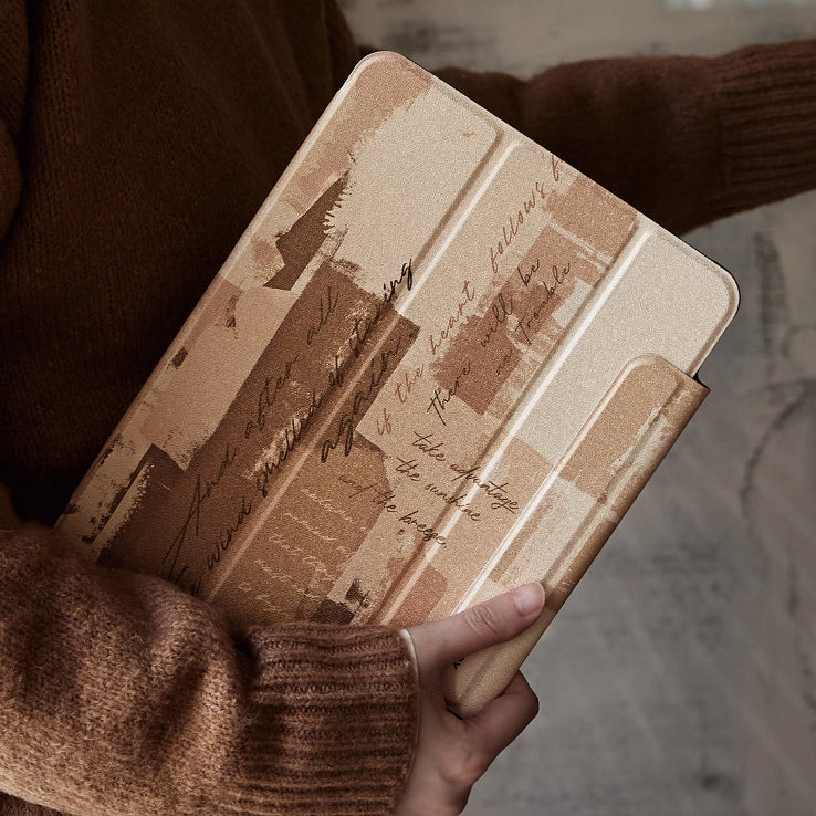 nuance brown paint iPad case