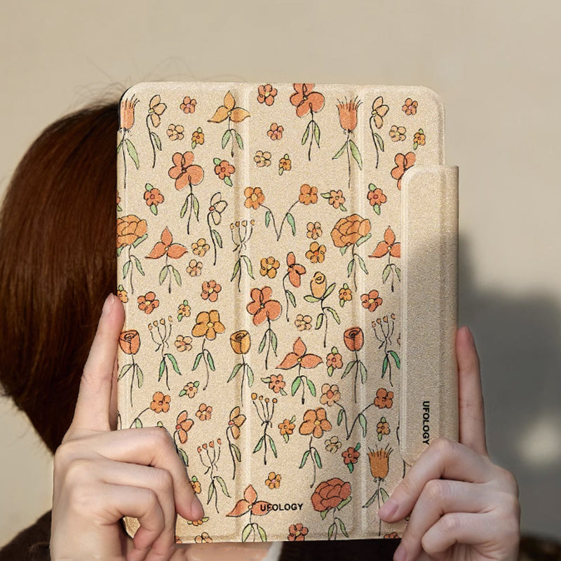 natural retro flower iPad case