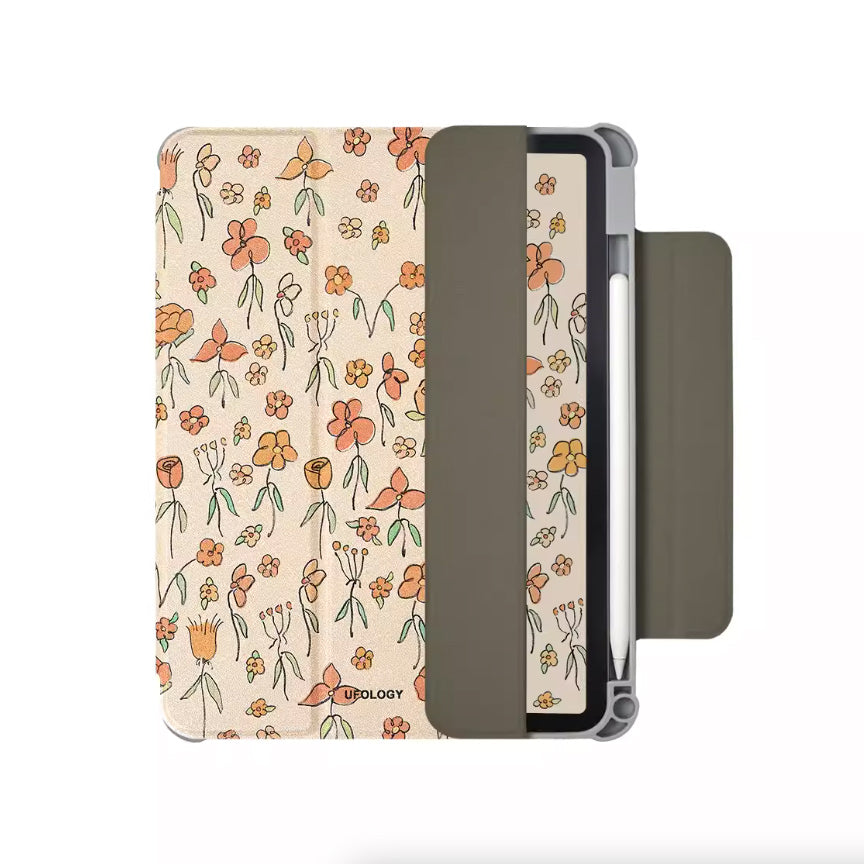 natural retro flower iPad case