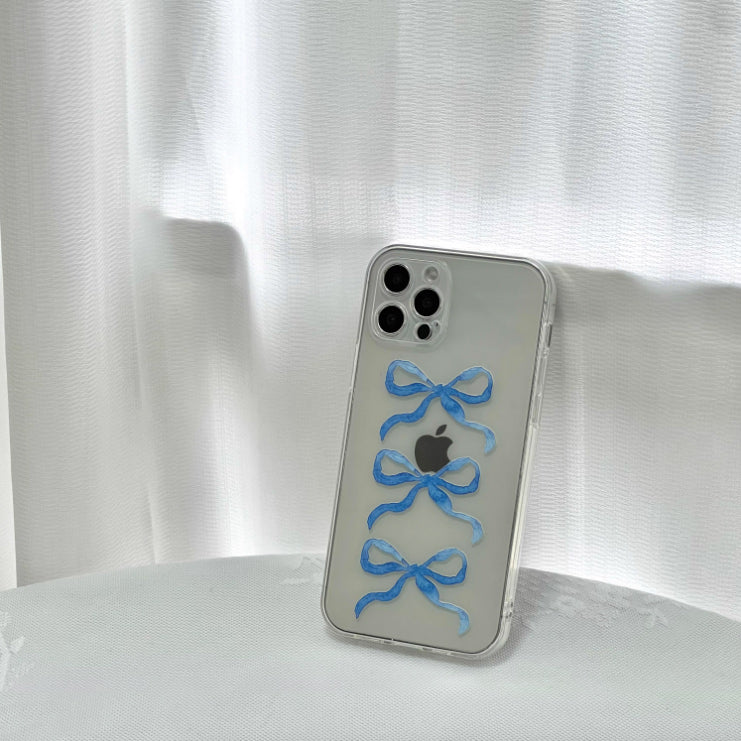 blue triple ribbon iPhone case