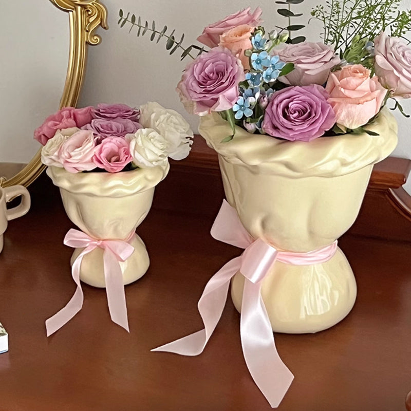 2size ribbon bouquet vase