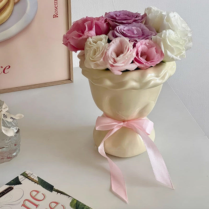 2size ribbon bouquet vase