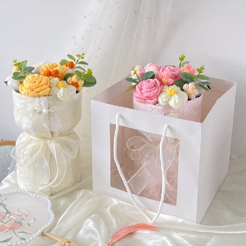 3color knit flower gift bouquet 3color knit flower gift bouquet