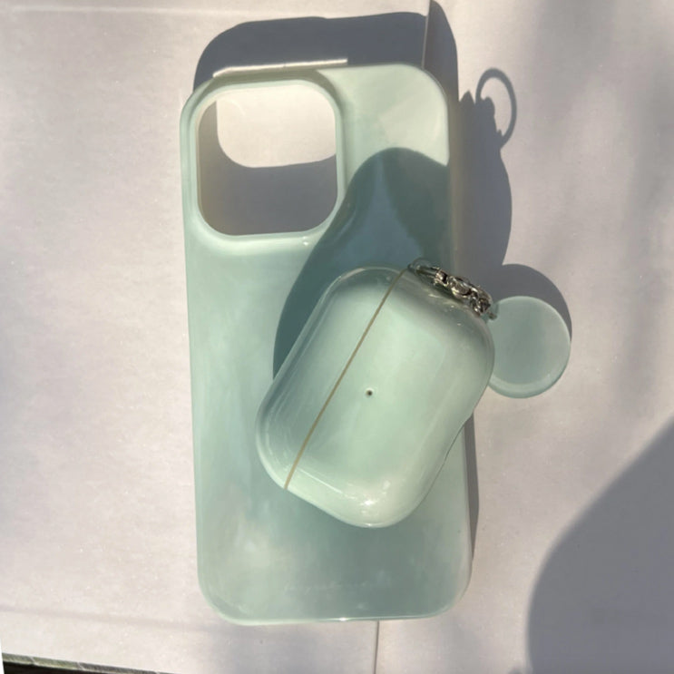 milky green Airpods case