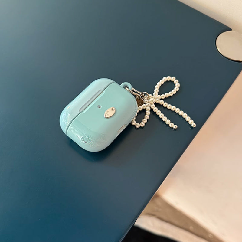 2color solid milky Airpods case