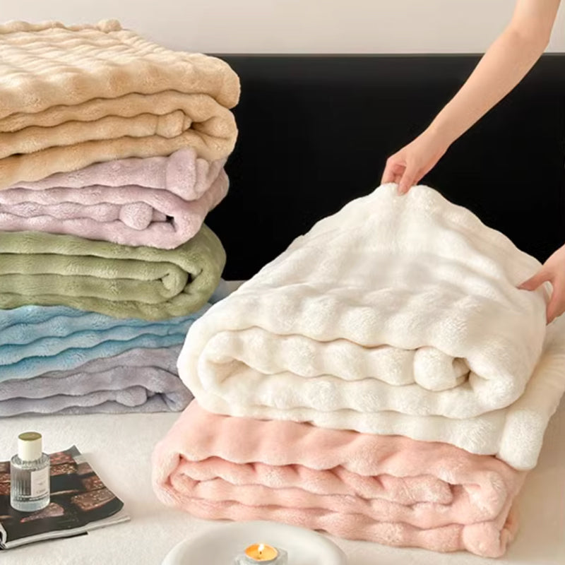 7color marshmallow fur blanket