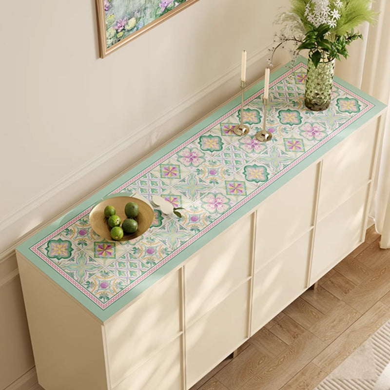 mint retro tile shelf mat