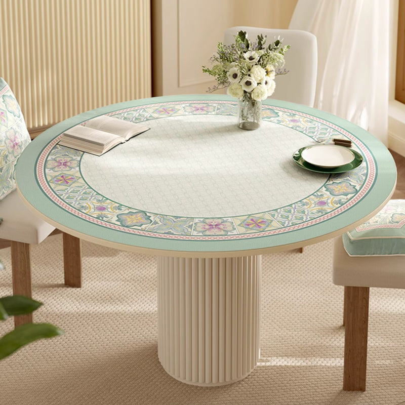 mint retro tile round table mat