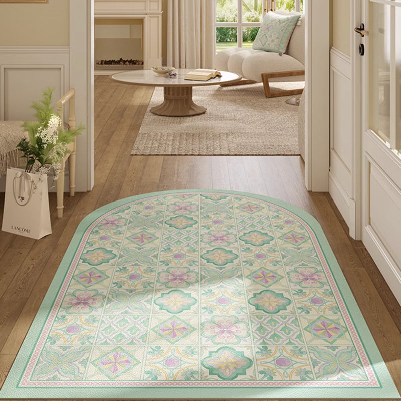 mint retro tile door mat