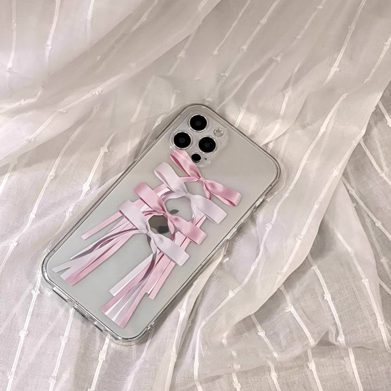 pink ribbon print iPhone case