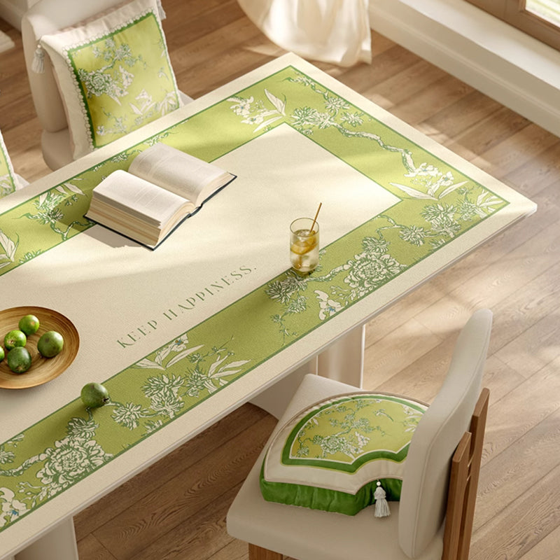 green botanical logo table mat