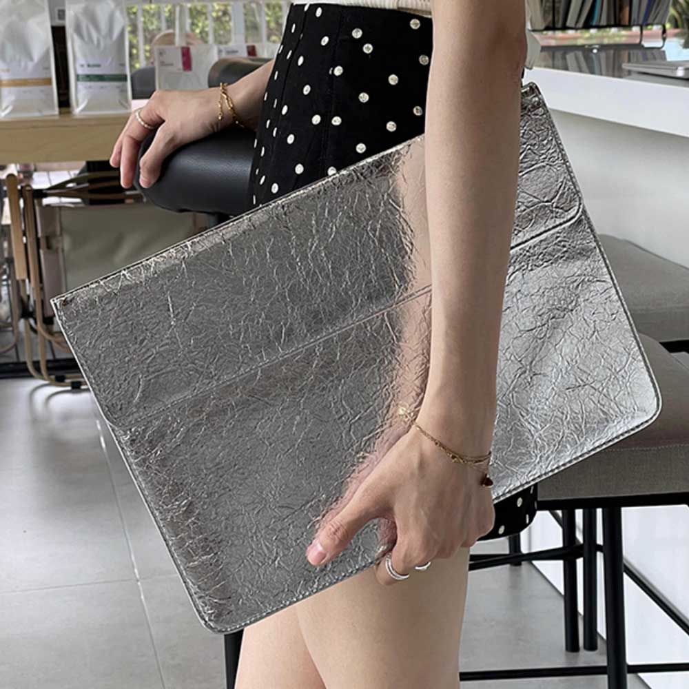 chrome silver PC bag