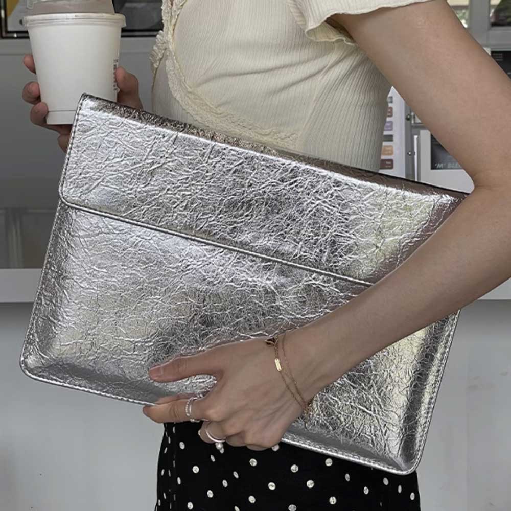 chrome silver PC bag